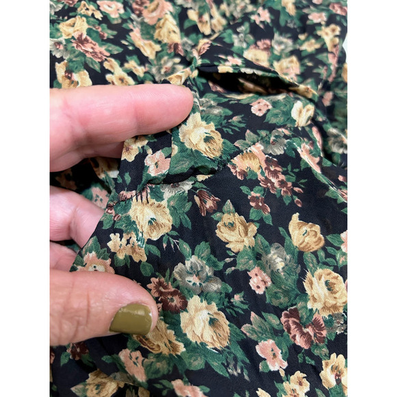 Danielle Karen Sheer Maxi 90 VTG Dress S/M Buttons Ditsy Floral Grunge Cottage - Picture 8 of 11